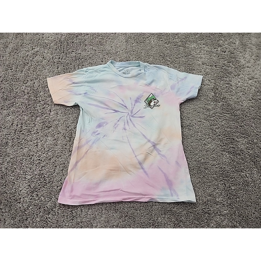 Buc-ee's T Shirt Mens S Multicolor No Worries Tie-Dye Tropical Beach Graphic Tee